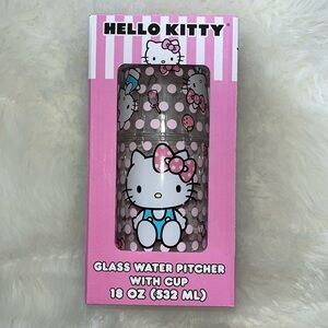 🆕 Hello Kitty Glass Water Pitcher and Cup